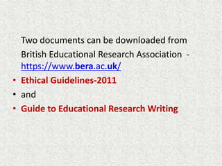 BRITISH EDUCATIONAL RESEARCH ASSOCIATION 2018 ETHICAL GUIDELINES visual data 3