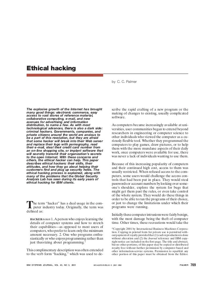Research papers on computer hacking