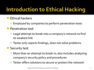 Ethical Hacking and Network Defense | PPT