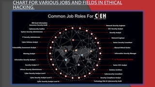 CHART FOR VARIOUS JOBS AND FIELDS IN ETHICAL
HACKING.
 