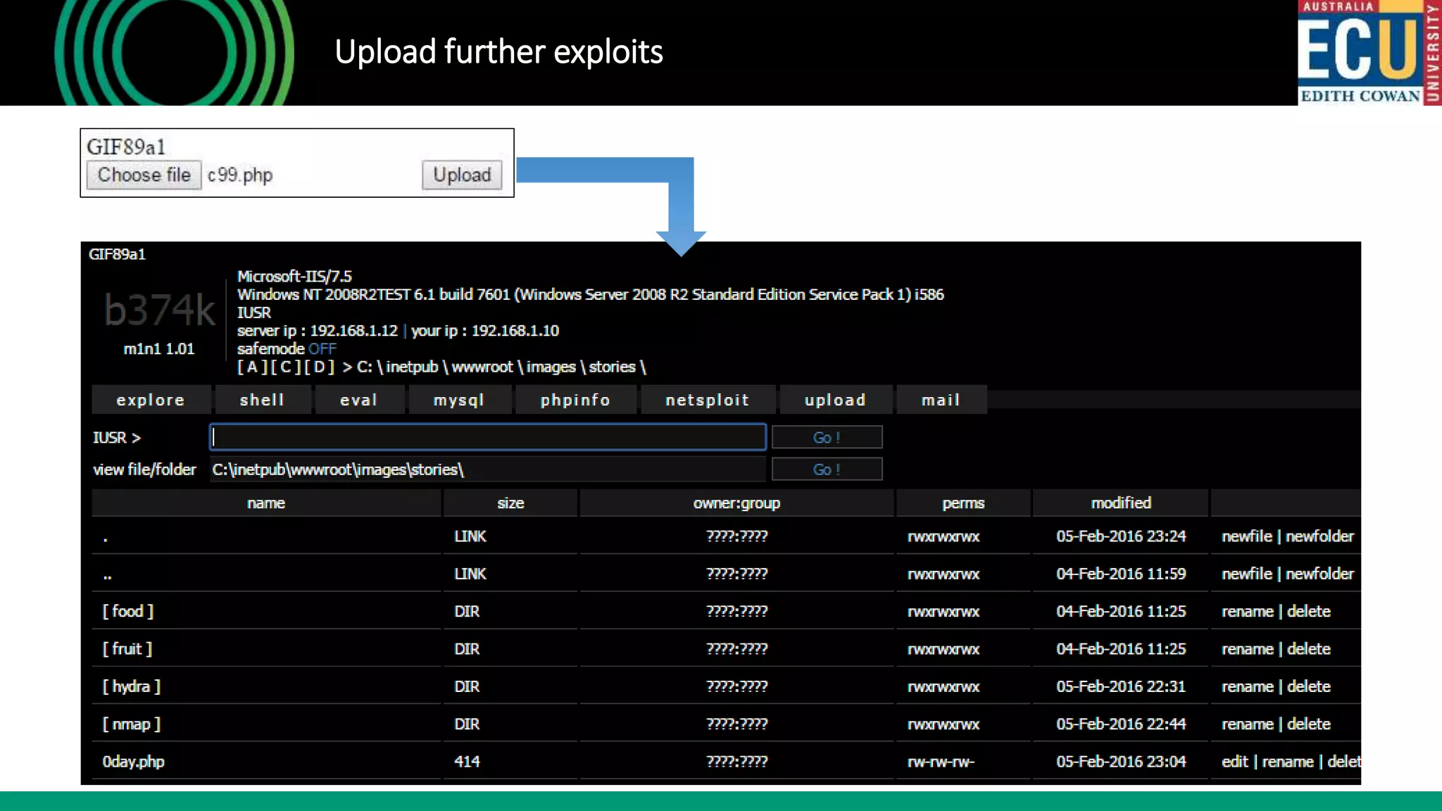 Upload further exploits
 