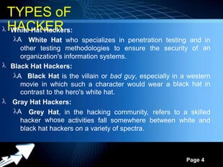 Ethical hacking and cyber security intro | PPTX