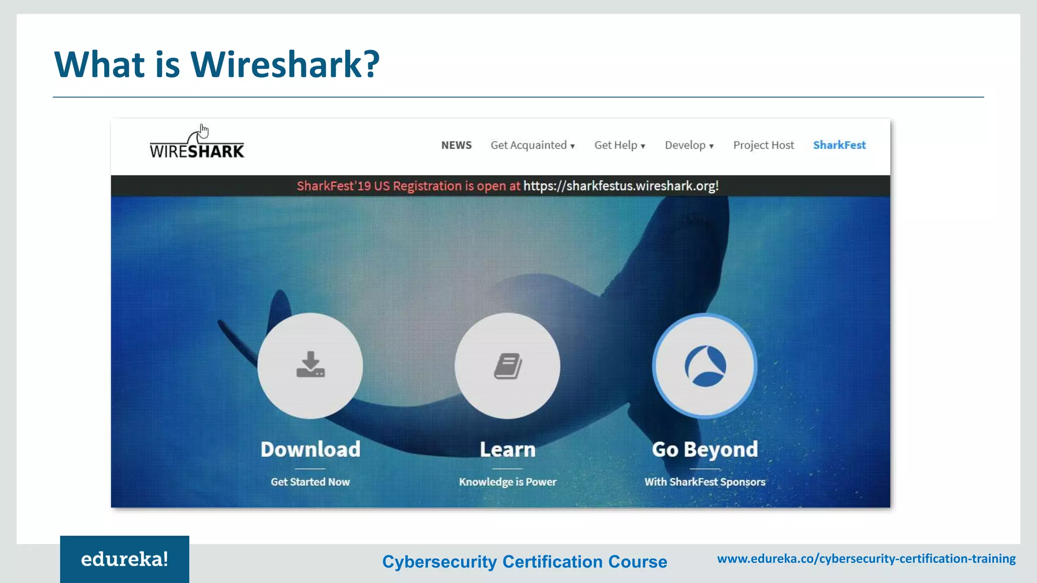 Cybersecurity Certification Course www.edureka.co/cybersecurity-certification-training
What is Wireshark?
 