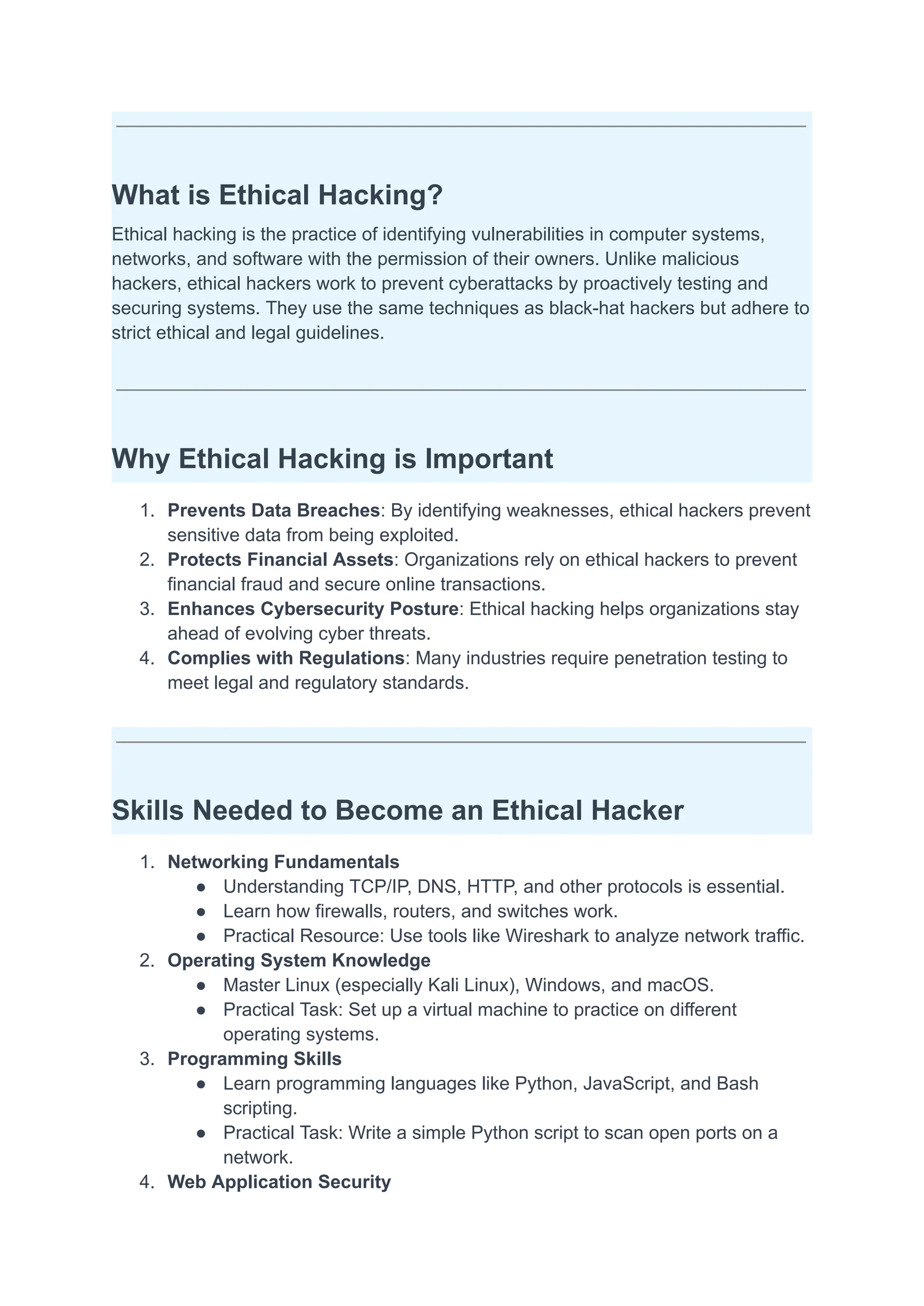 Master Ethical Hacking Basics Like a Pro | PDF