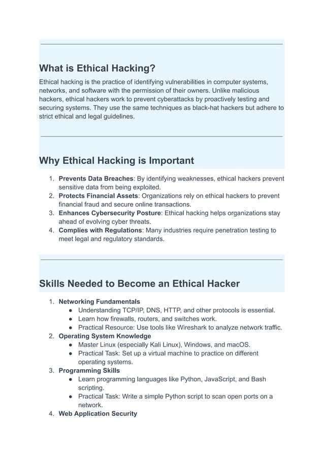 Master Ethical Hacking Basics Like a Pro | PDF