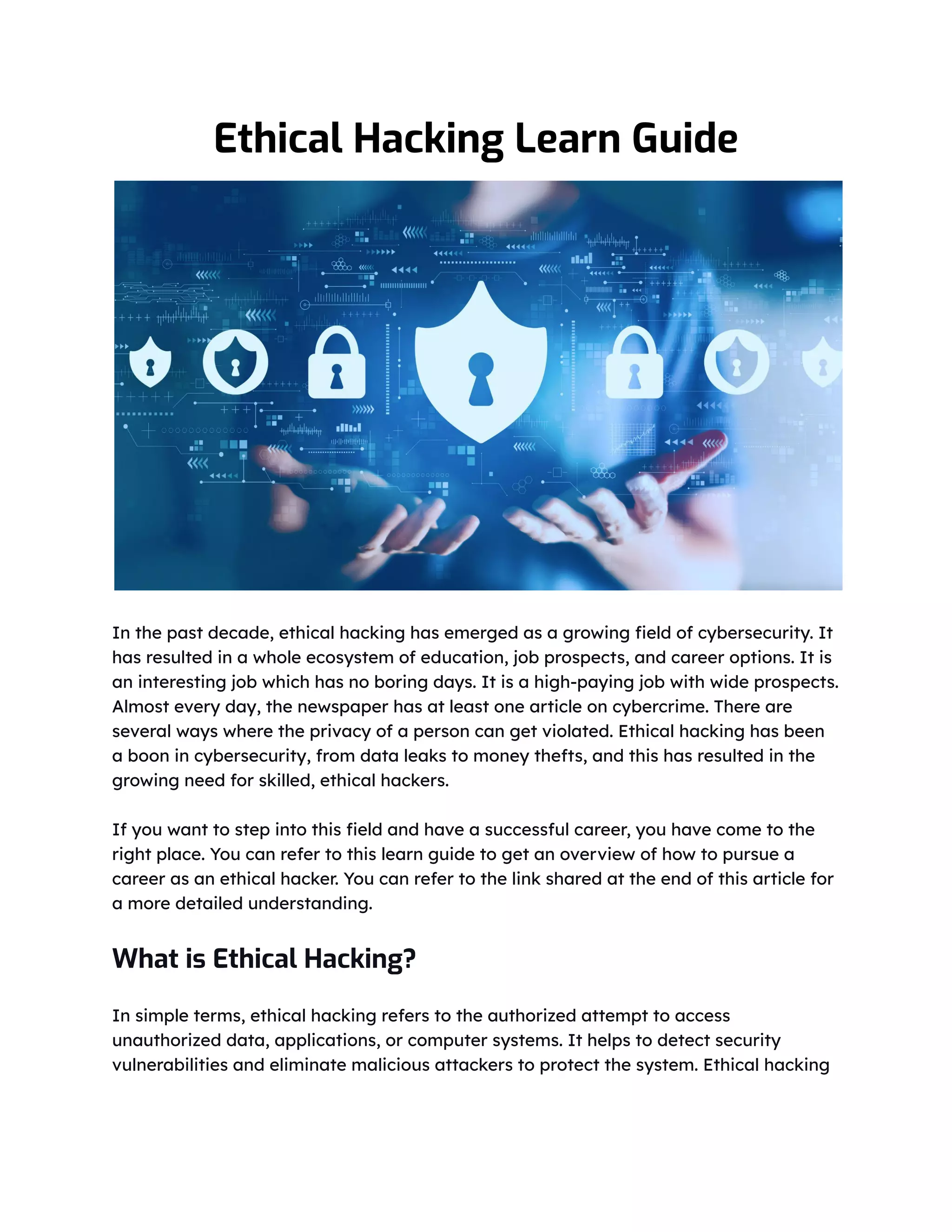 What Is Ethical Hacking and How Does It Work? | PDF