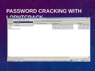 PASSWORD CRACKING WITH
LOPHTCRACK
 