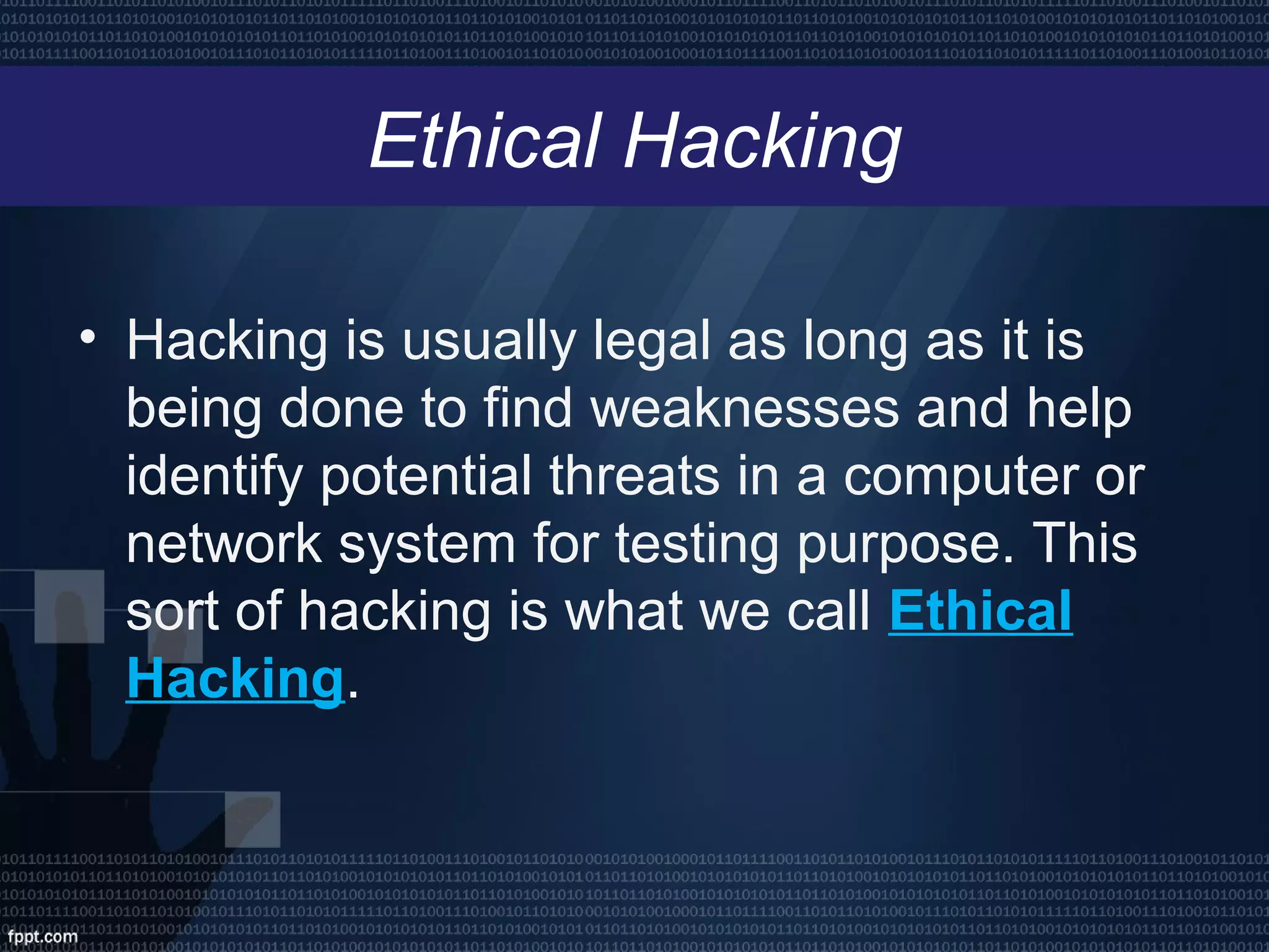 Ethical Hacking Powerpoint | PPT | Information and Network Security ...