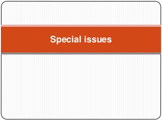 Special issues
 