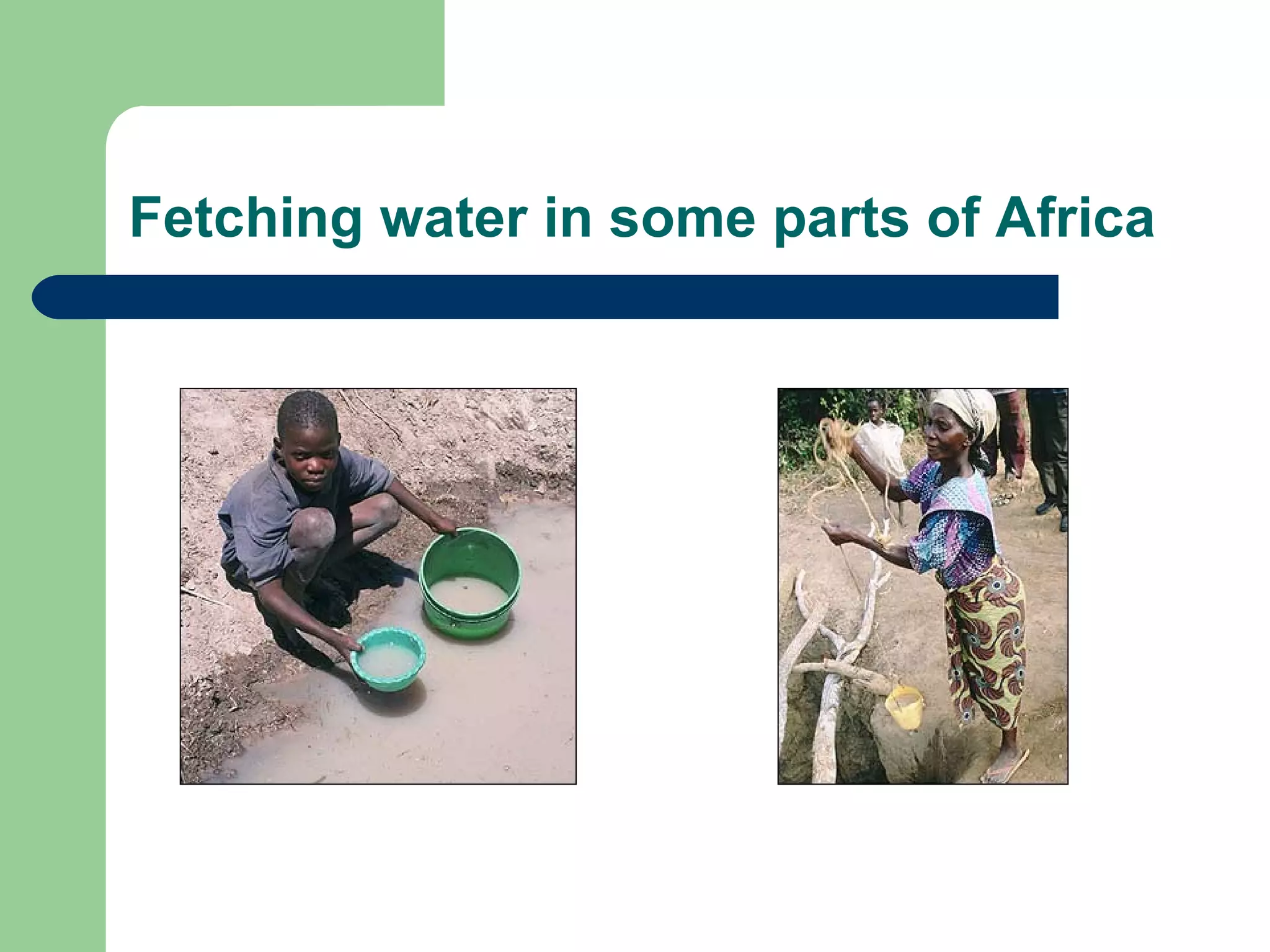 Fetching water in some parts of Africa  