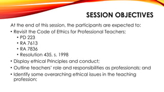 Ethical Issues concerning teaching profession.pptx