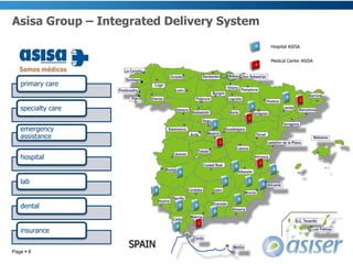 Asisa Group – Integrated Delivery SystemPage 8Hospital ASISAHMedical Center ASISACMHCMHCMHCMCMHHHHHHHHHHHCMHSPAIN