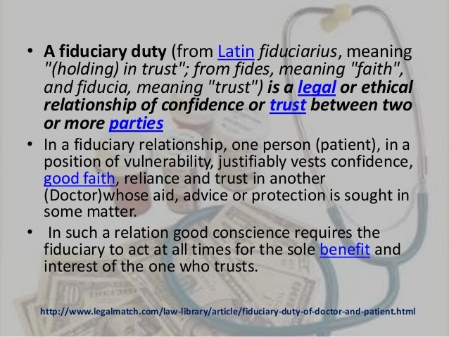 what is the meaning of fiduciary relationship in hindi