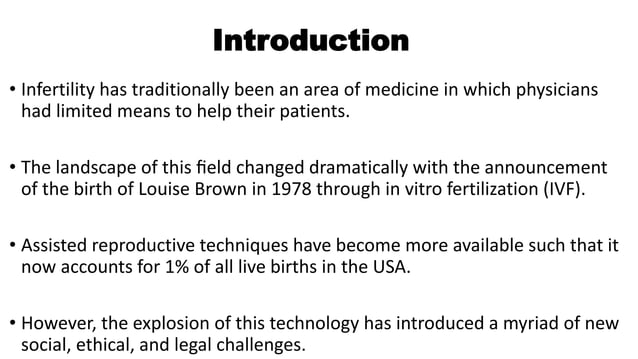 Ethical issues in assisted reproduction | PPT