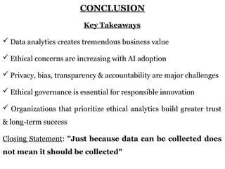 Ethical Issues and Data Ethics In Data Analytics | PPTX