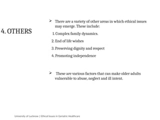 Ethical Issues in Geriatric Healthcare: Principles and Challenges | PPTX
