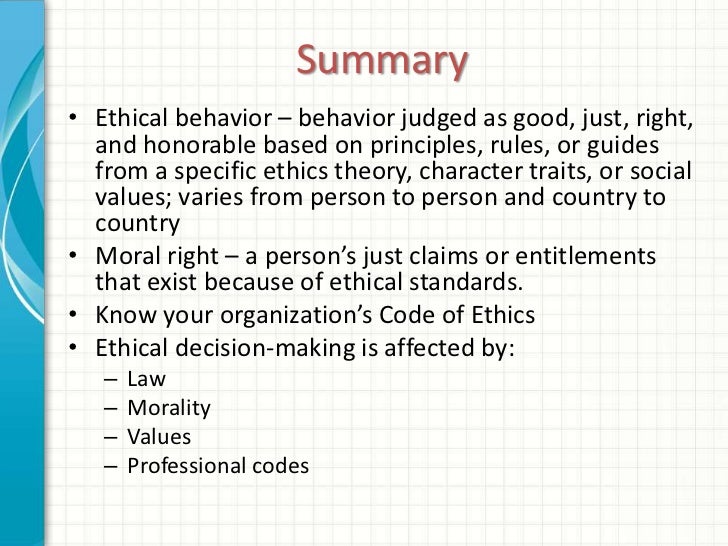Ethical Issues In Organizational Behavior - 