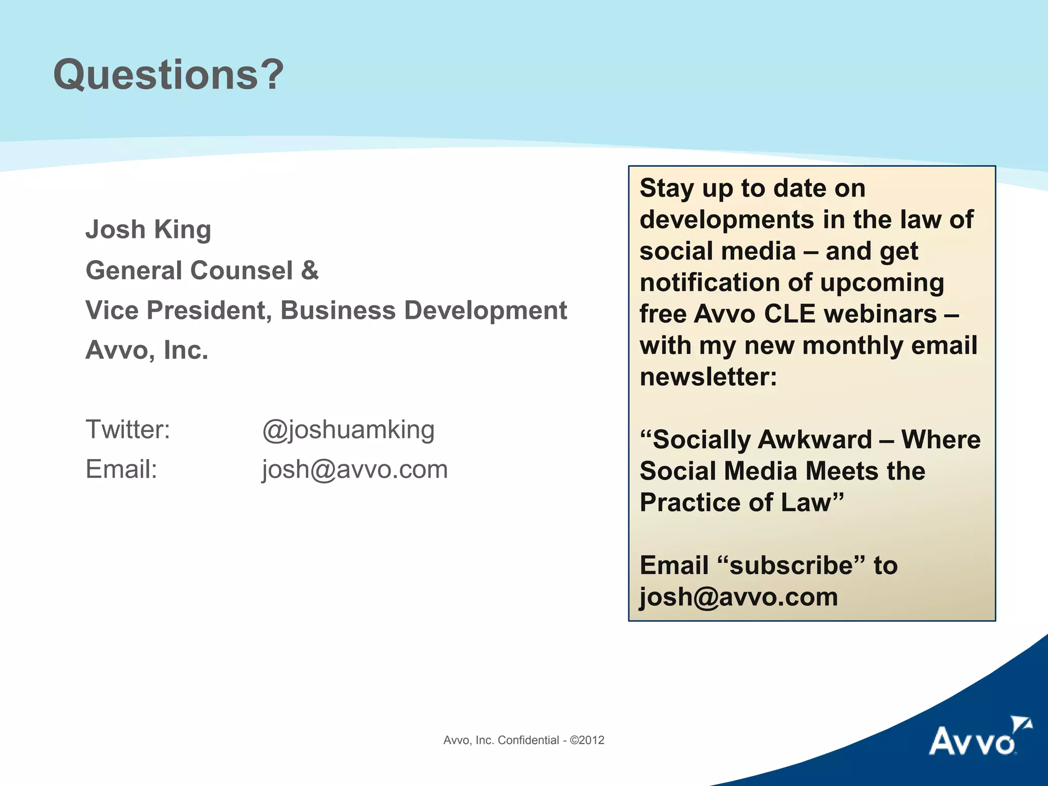 Misrepresentation

Avvo, Inc. © 2014

 