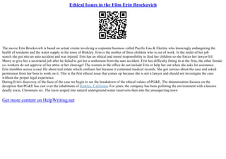 Ethical Issues In The Film Erin Brockovich | PPT