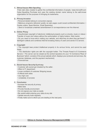 Ethical issues web spoofing | DOCX