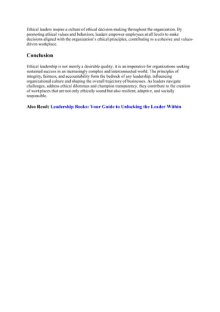 Ethical Leadership: Navigating the Moral Compass in Today's ...