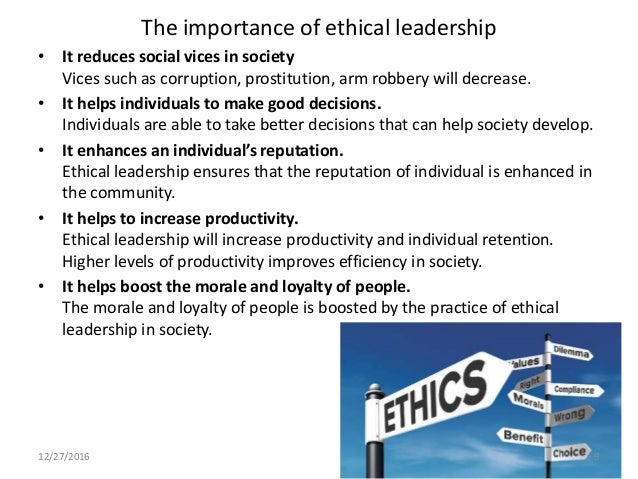 Ethical Leadership And It Importanc Epresentation