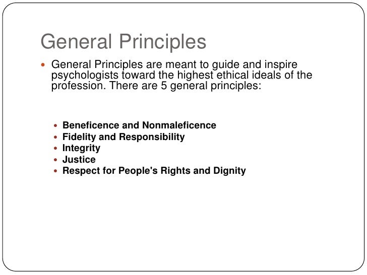 Ethical principles of psychologists and the code of