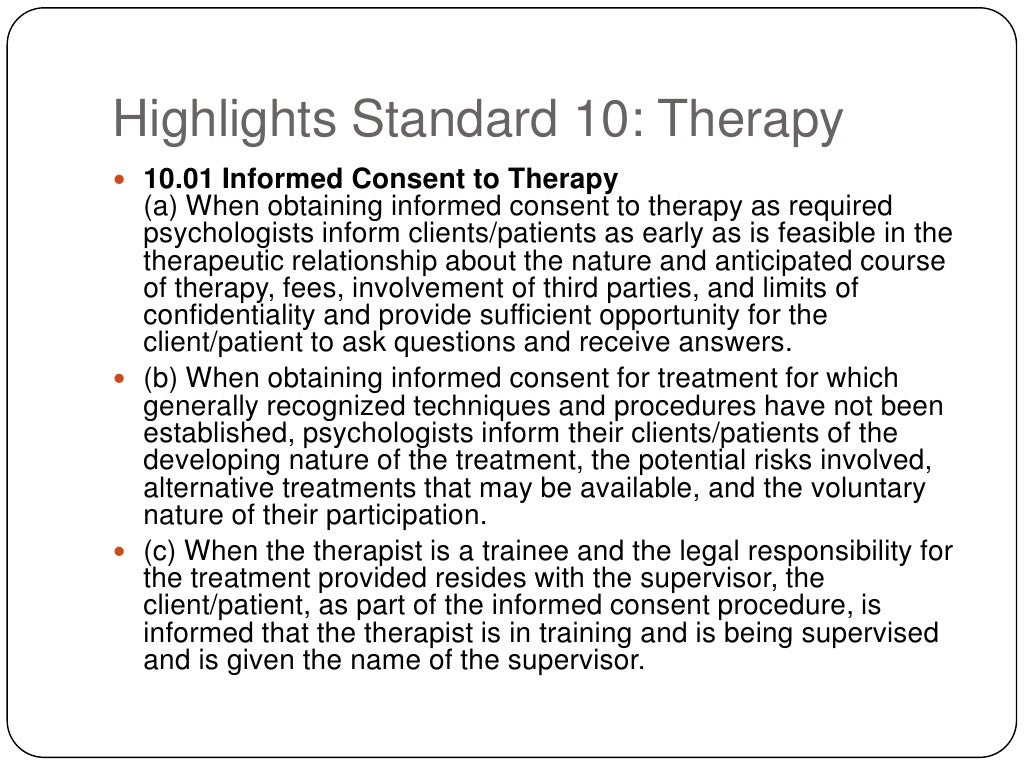 Ethical principles of psychologists and the code of