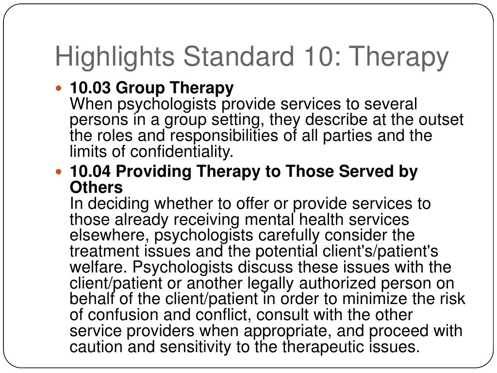 Ethical principles of psychologists and the code of