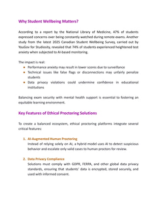 Ethical Proctoring: Managing Exam Integrity and Student Wellbeing | PDF