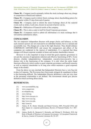 ETHICAL ROLE OF INDEPENDENT DIRECTOR IN CORPORATE GOVERNANC | PDF