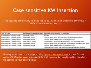 Case sensitive KW insertion
The keyword dynamically inserted has to be less than 25 characters otherwise it
defaults to th...