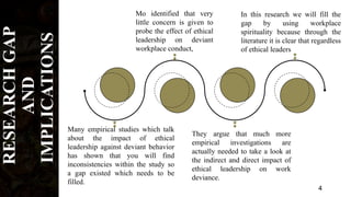 IMPACT OF ETHICAL LEADERSHIP ON WORKPLACE DEVIANCE WITH MODERATING ROLE ...