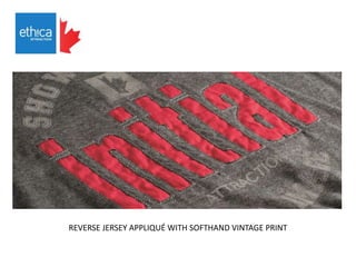 REVERSE JERSEY APPLIQUÉ WITH SOFTHAND VINTAGE PRINT
 