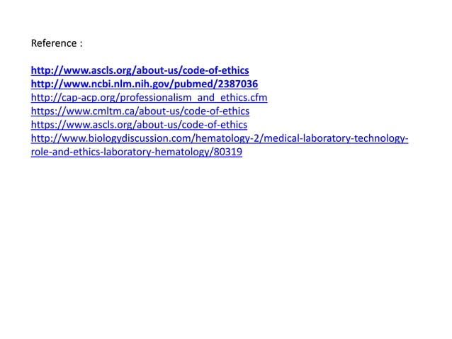 Laboratory Ethics | PPTX | Blood Disorders | Diseases and Conditions