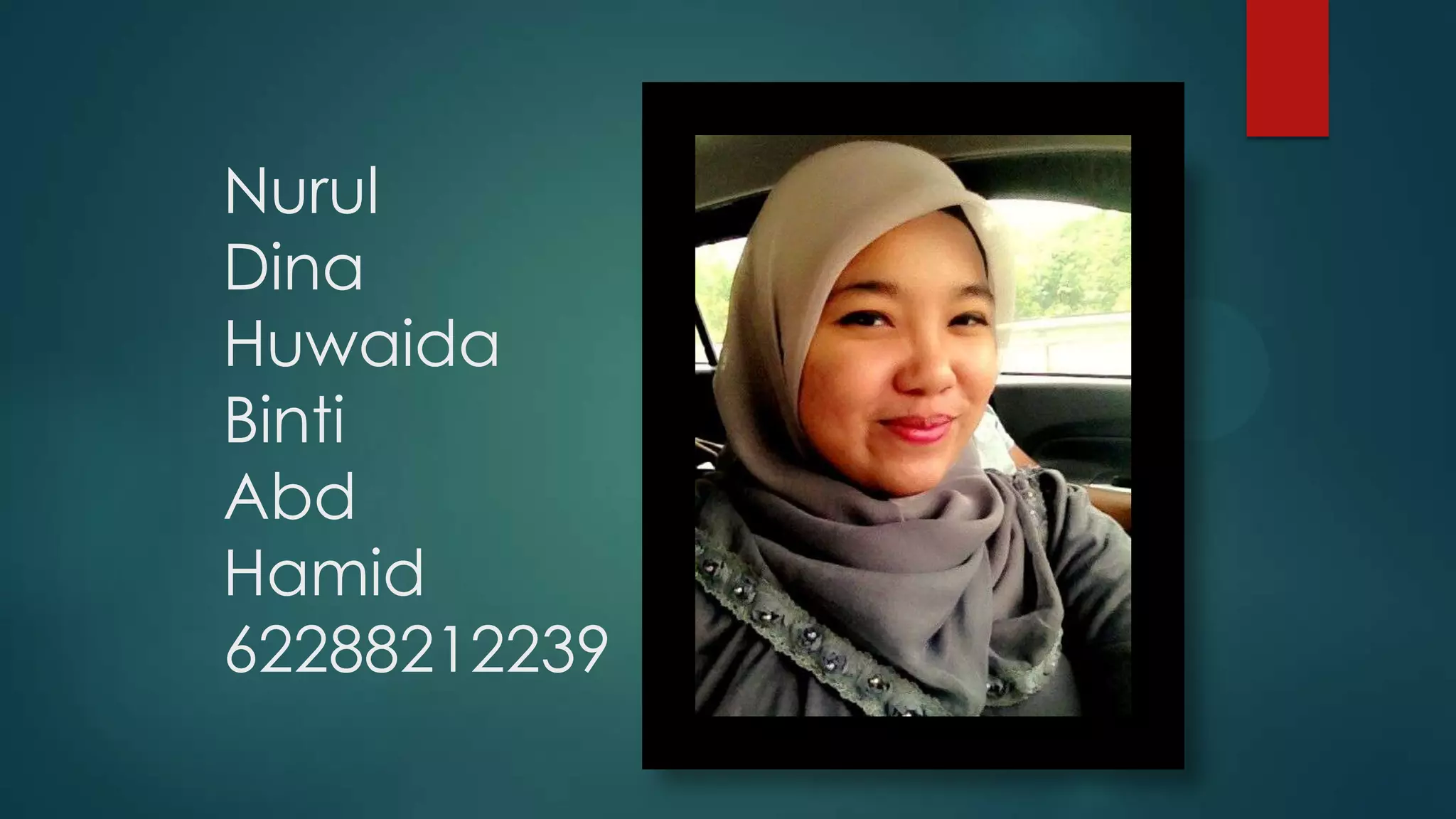 Nurul
Dina
Huwaida
Binti
Abd
Hamid
62288212239
 