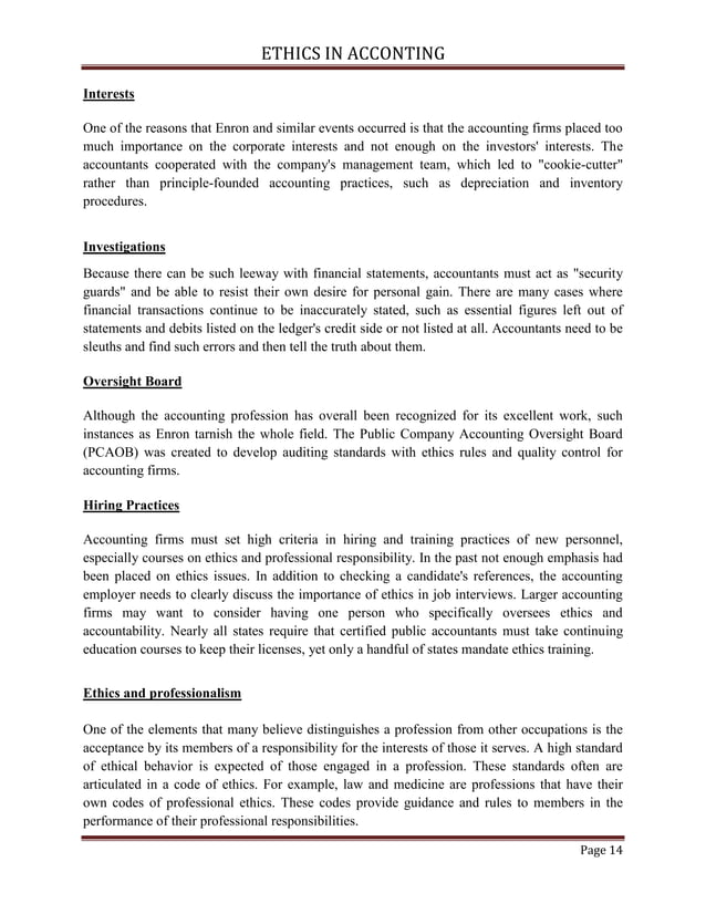 Ethics in Accounting PDF