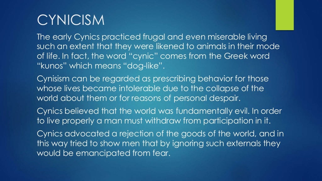 Cynicism & Stoicism