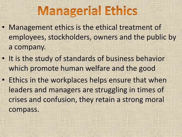 Importance Of Ethics In Management Ethics in management | PPT