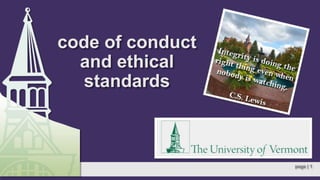 page | 1
code of conduct
and ethical
standards
 