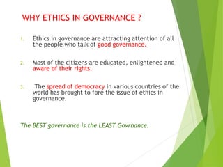 Ethics Good governance and Professionalism - PPT from Jamesadhikaram | PPTX