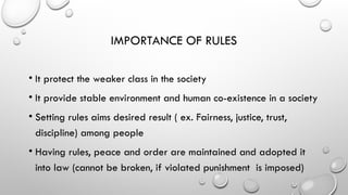Ethics_-Importance-of-Rules in ethicality | PPTX