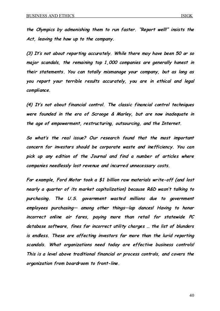 business ethics essay essay report