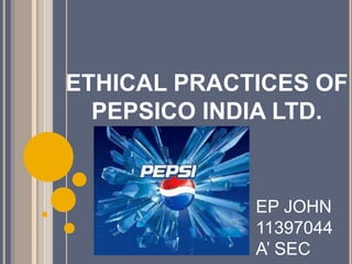 Ethics pepsi | PPTX