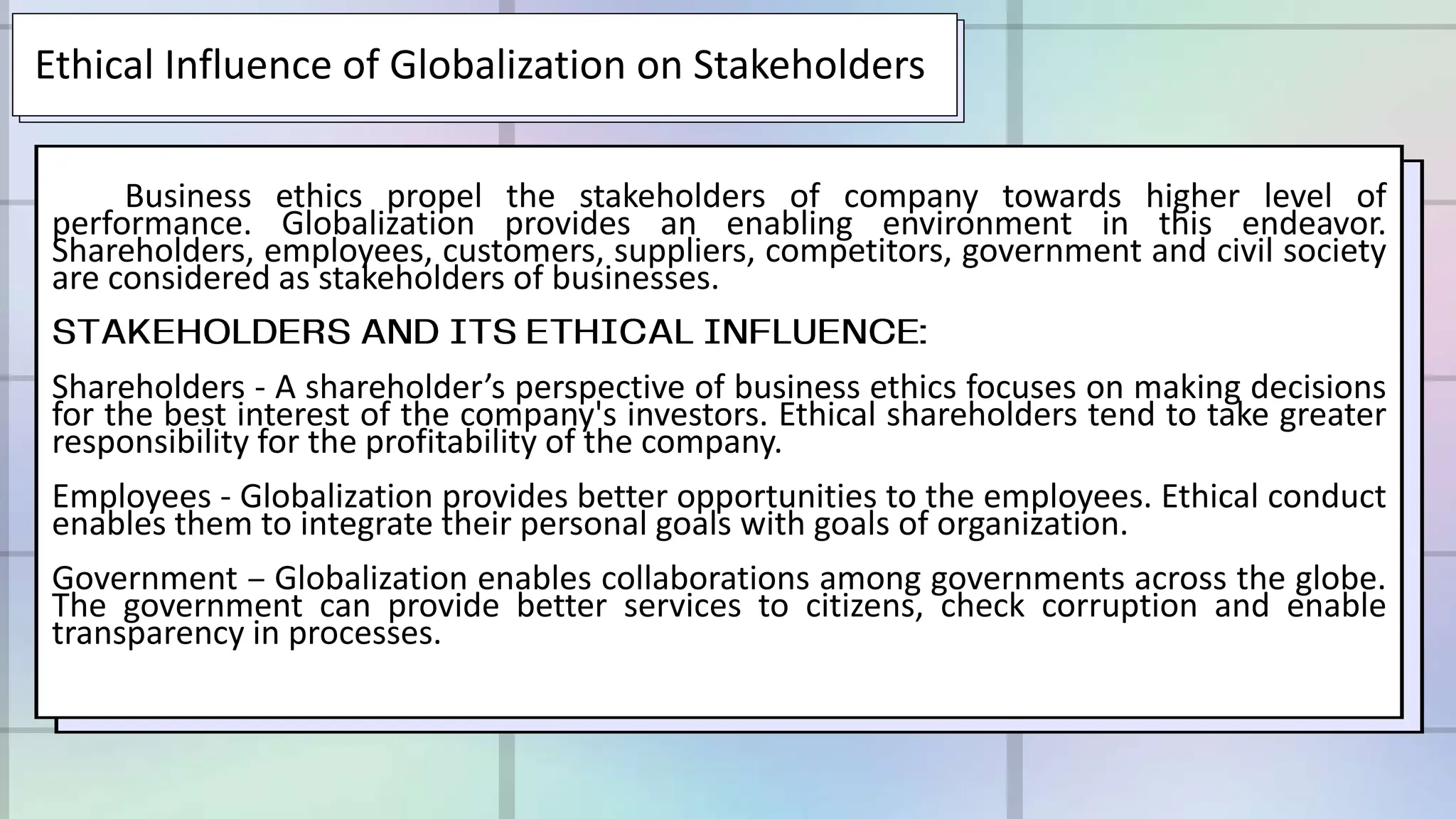 Globalization and its ethical challenges pptx