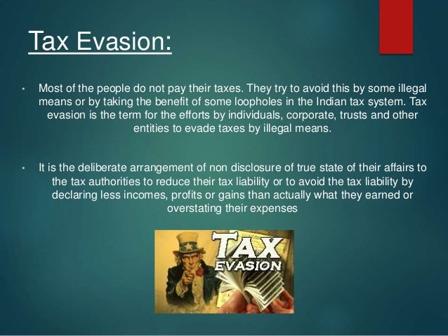 Tax avoidance and tax evasion ppt presentation