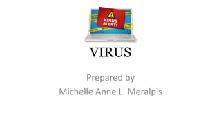 VIRUS
Prepared by
Michelle Anne L. Meralpis
 