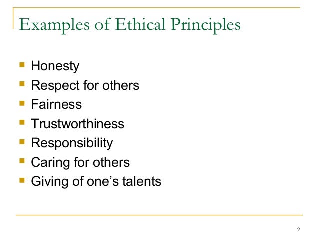Examples of ethical principles