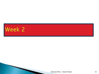 Business Ethics - Hassan Khawar 24
 