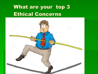 What are your top 3
Ethical Concerns
 